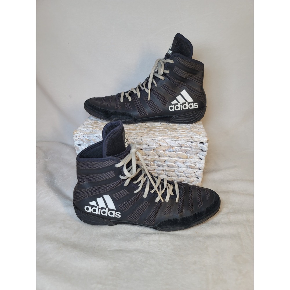 Adidas 2017 Varner Wrestling Shoes Mens 12 Black Silver BA8020 Combat Training